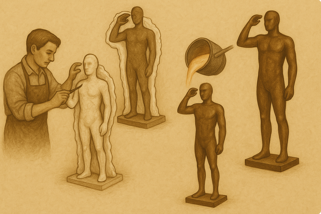Hoe worden bronzen beelden gemaakt?