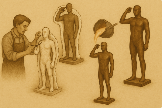 Hoe worden bronzen beelden gemaakt?