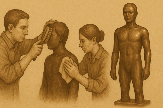 Bronzen beelden schoonmaken