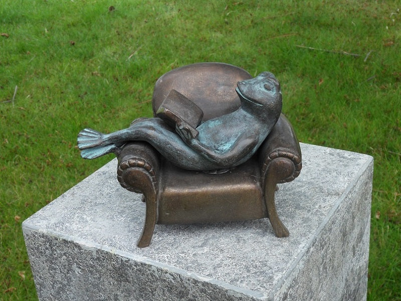 Bronzen beeld kikker