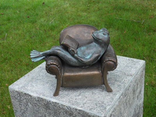 Bronzen beeld kikker