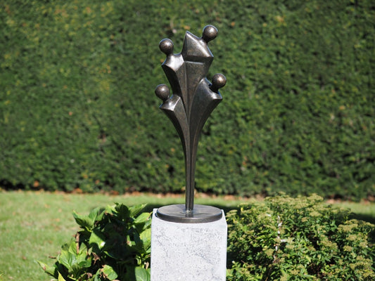 Bronzen beeld gezin 4 personen