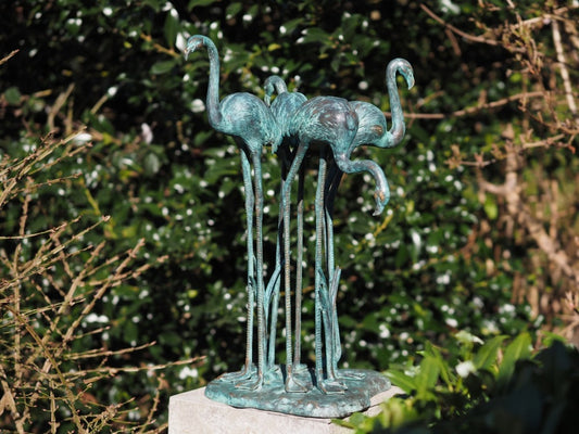 Bronzen flamingo