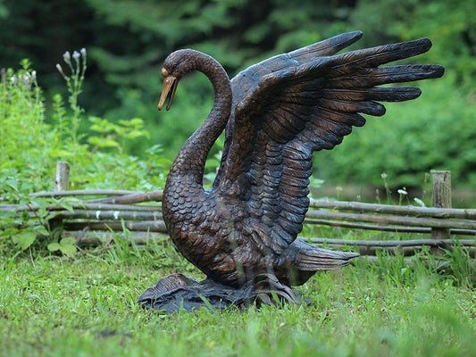 Bronzen beeld zwaan