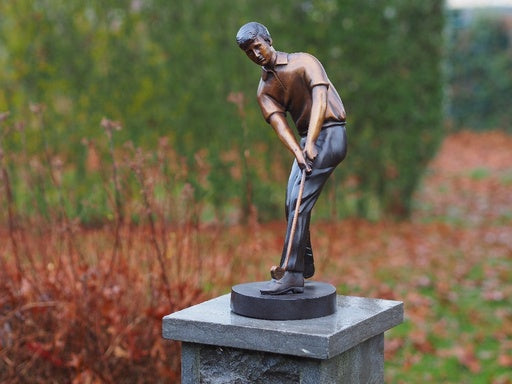Bronzen beeld golfer