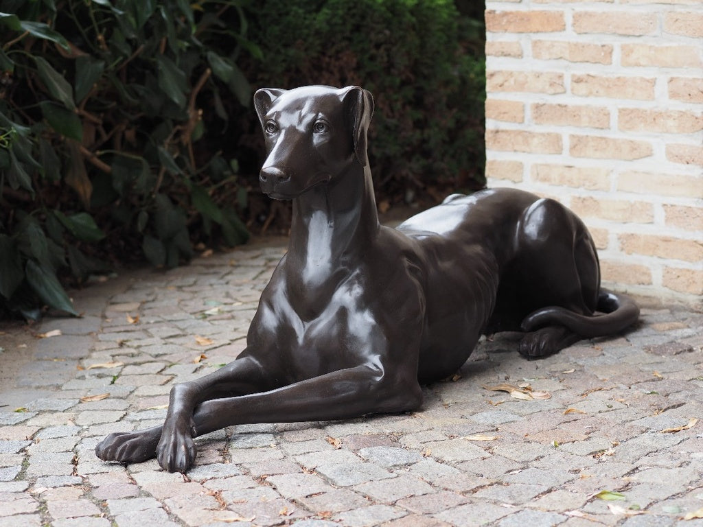 Bronzen beeld windhond