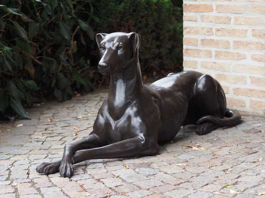 Bronzen beeld windhond