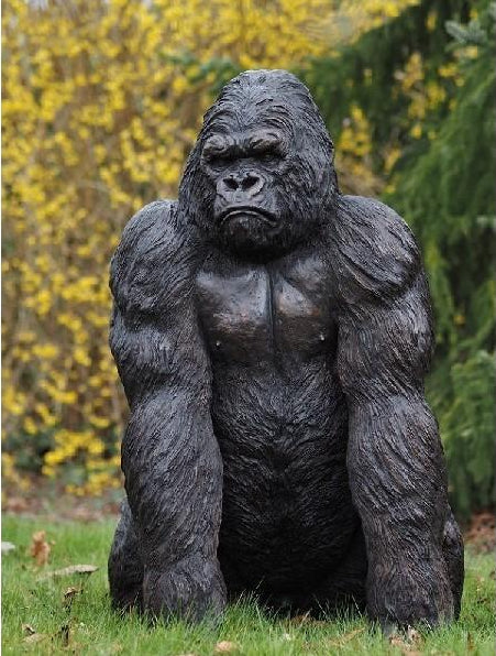 Bronzen Gorilla Beeld Groot - GardenArts