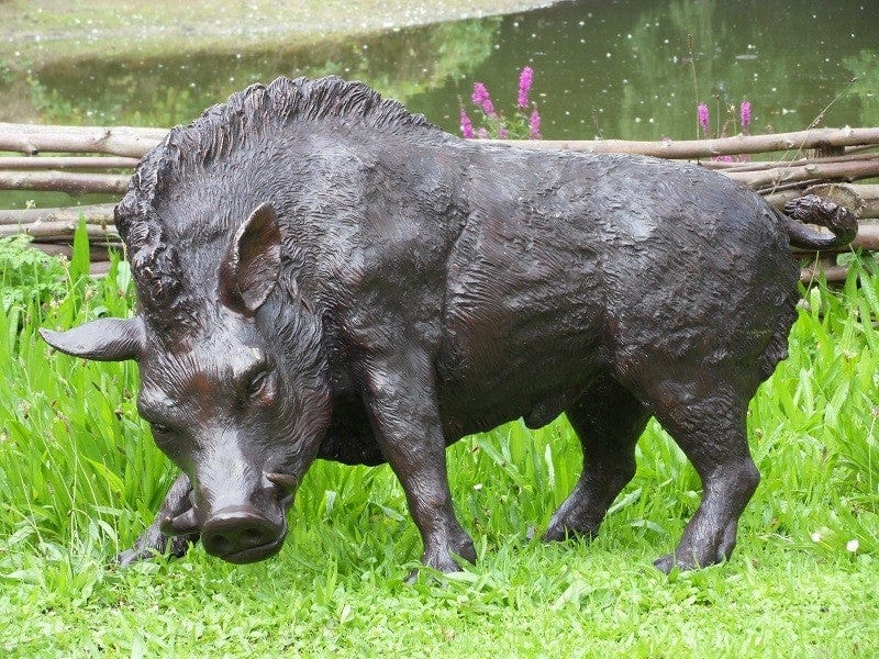 Bronzen beeld zwijn - GardenArts