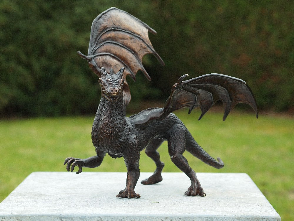 Bronzen draken beeld - GardenArts